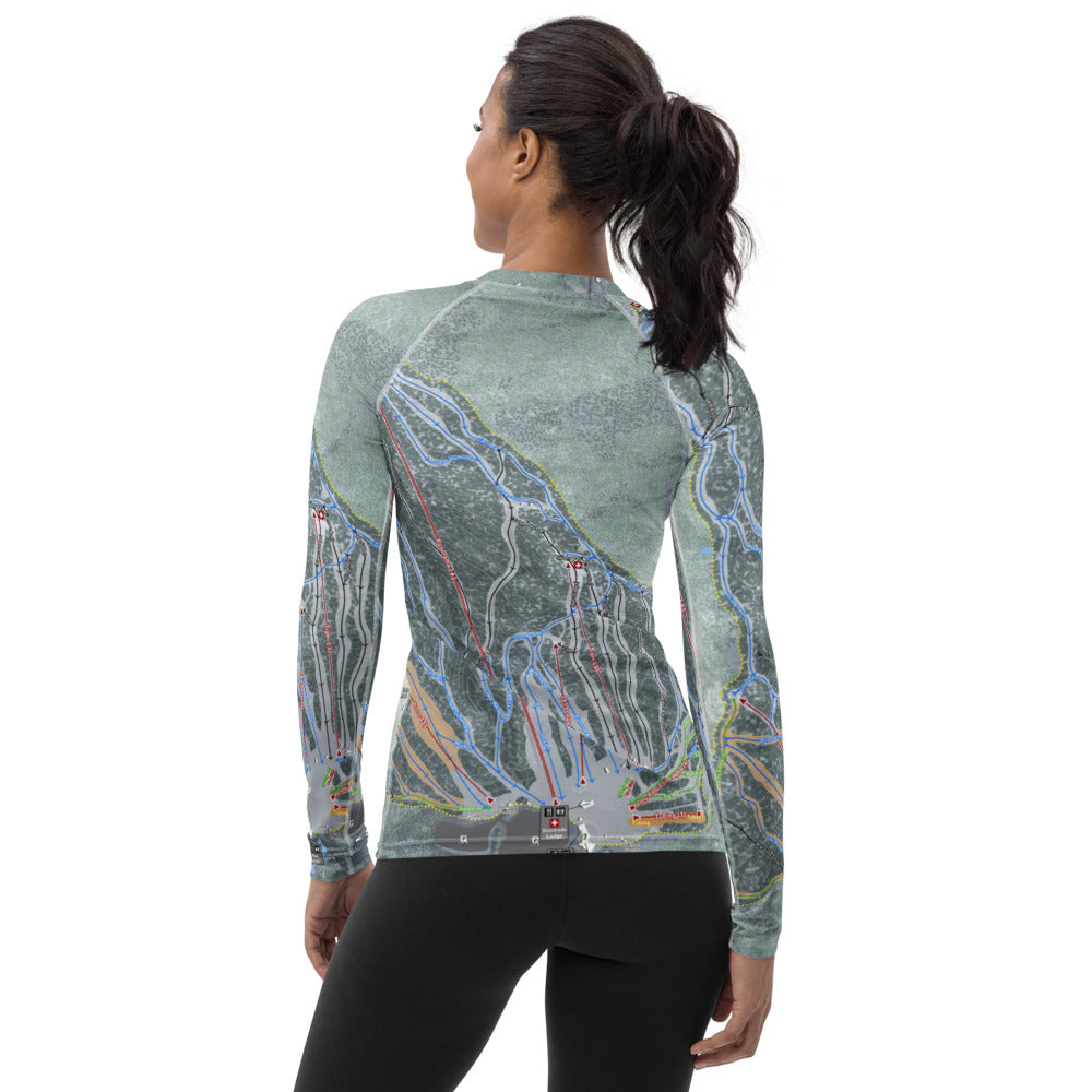 Gunstock Mountain, New Hampshire Ski Trail Map Women&#39;s Base Layer Top - Powderaddicts