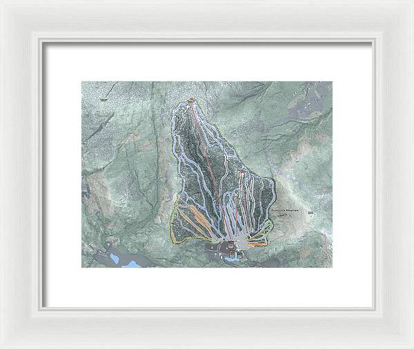 Gunstock Mountain Ski Trail Map - Framed Print - Powderaddicts