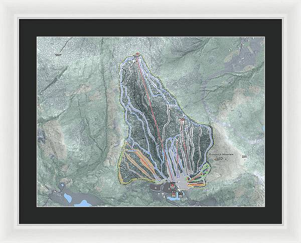 Gunstock Mountain Ski Trail Map - Framed Print - Powderaddicts