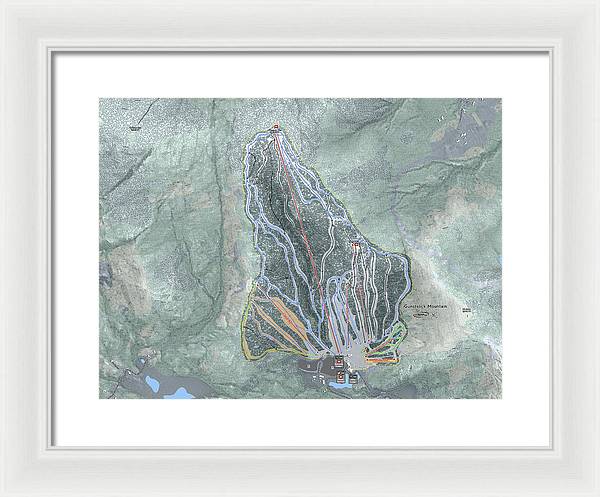 Gunstock Mountain Ski Trail Map - Framed Print - Powderaddicts