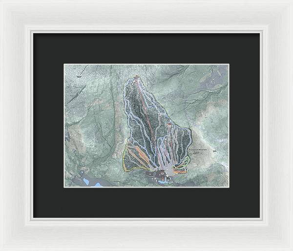 Gunstock Mountain Ski Trail Map - Framed Print - Powderaddicts