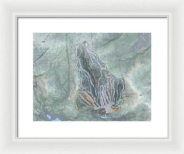 Gunstock Mountain Ski Trail Map - Framed Print - Powderaddicts