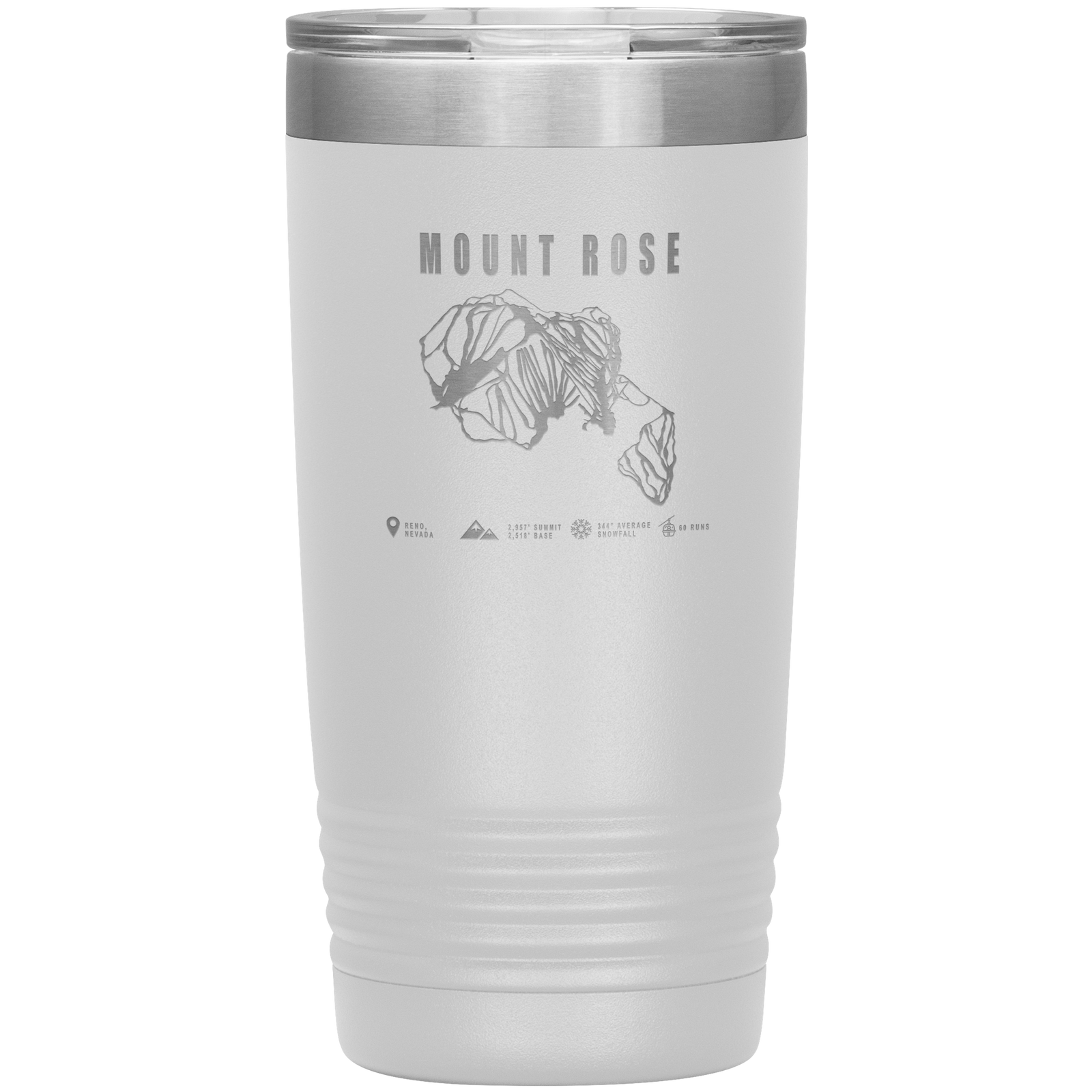 Mount Rose, Nevada Ski Trail Map 20oz Tumbler - Powderaddicts