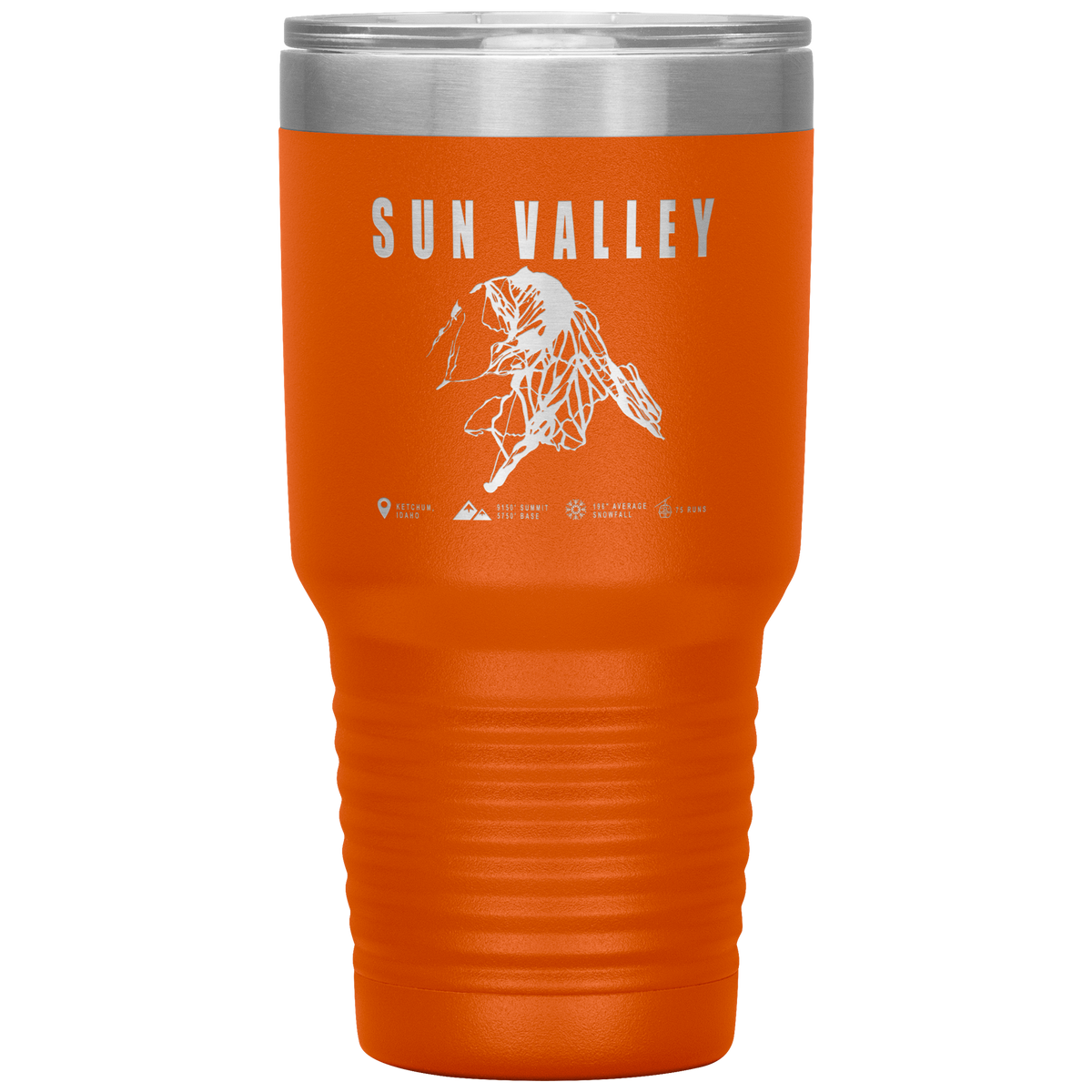 Sun Valley Idaho Ski Trail Map 30oz Tumbler - Powderaddicts