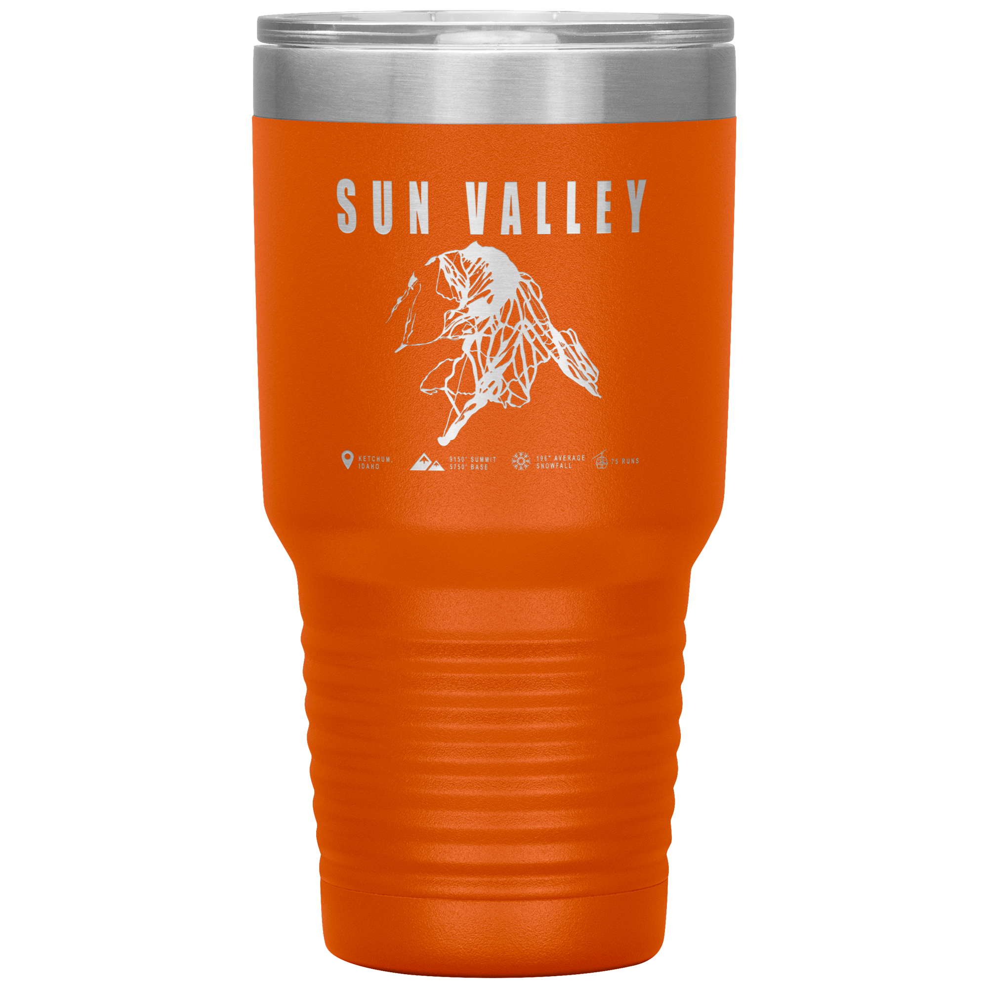 Sun Valley Idaho Ski Trail Map 30oz Tumbler - Powderaddicts