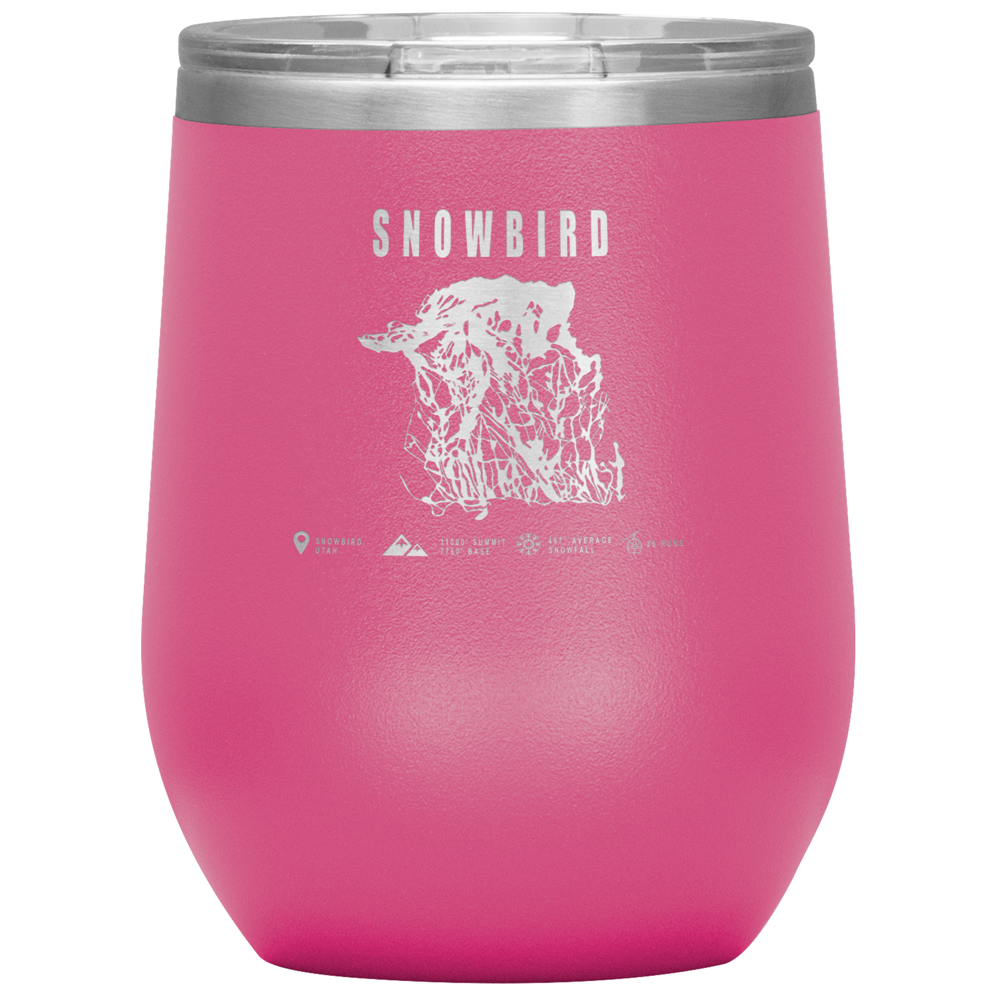 Snowbird,Utah Ski Trail Map Wine 12oz Tumbler - Powderaddicts