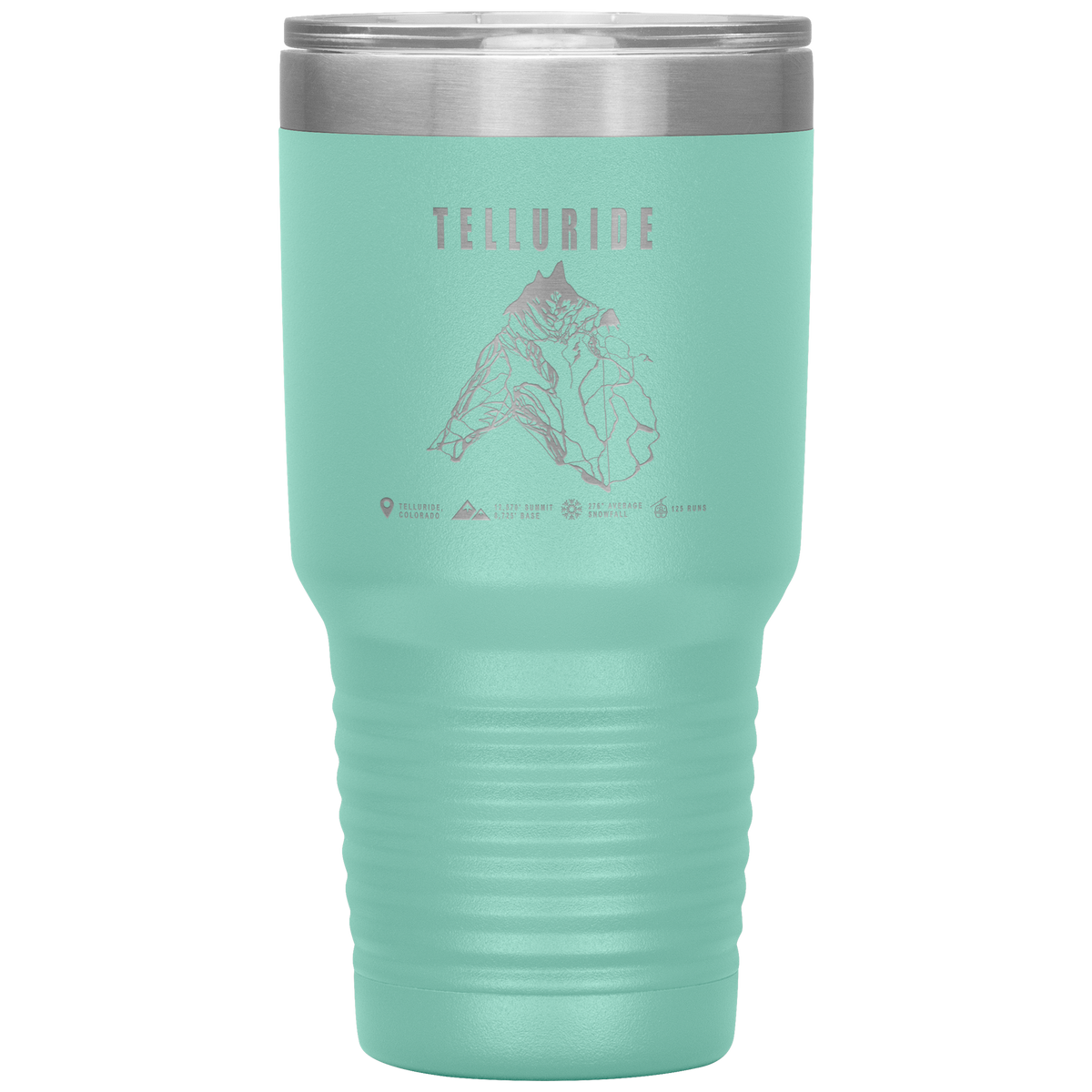 Telluride Colorado Ski Trail Map 30oz Tumbler - Powderaddicts