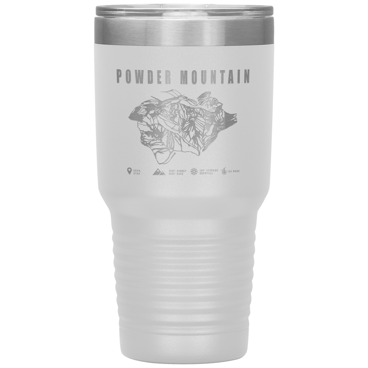 Powder Mountain,Utah Ski Trail Map 30oz Tumbler - Powderaddicts