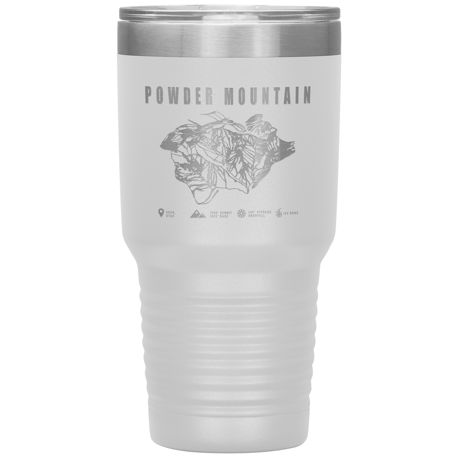 Powder Mountain,Utah Ski Trail Map 30oz Tumbler - Powderaddicts
