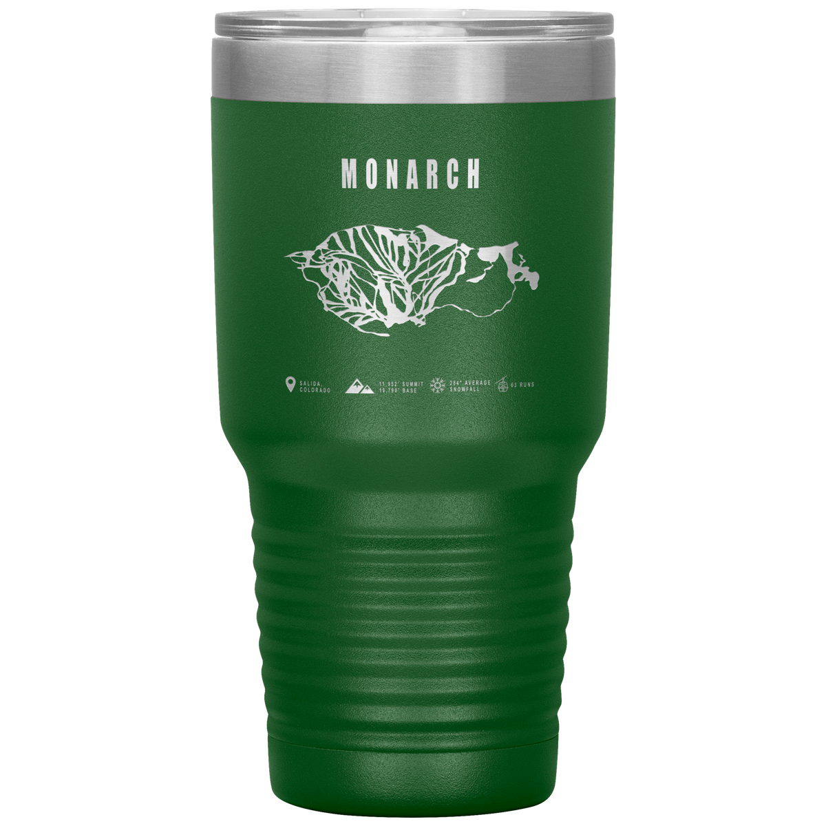 Monarch Colorado Ski Trail Map 30oz Tumbler - Powderaddicts
