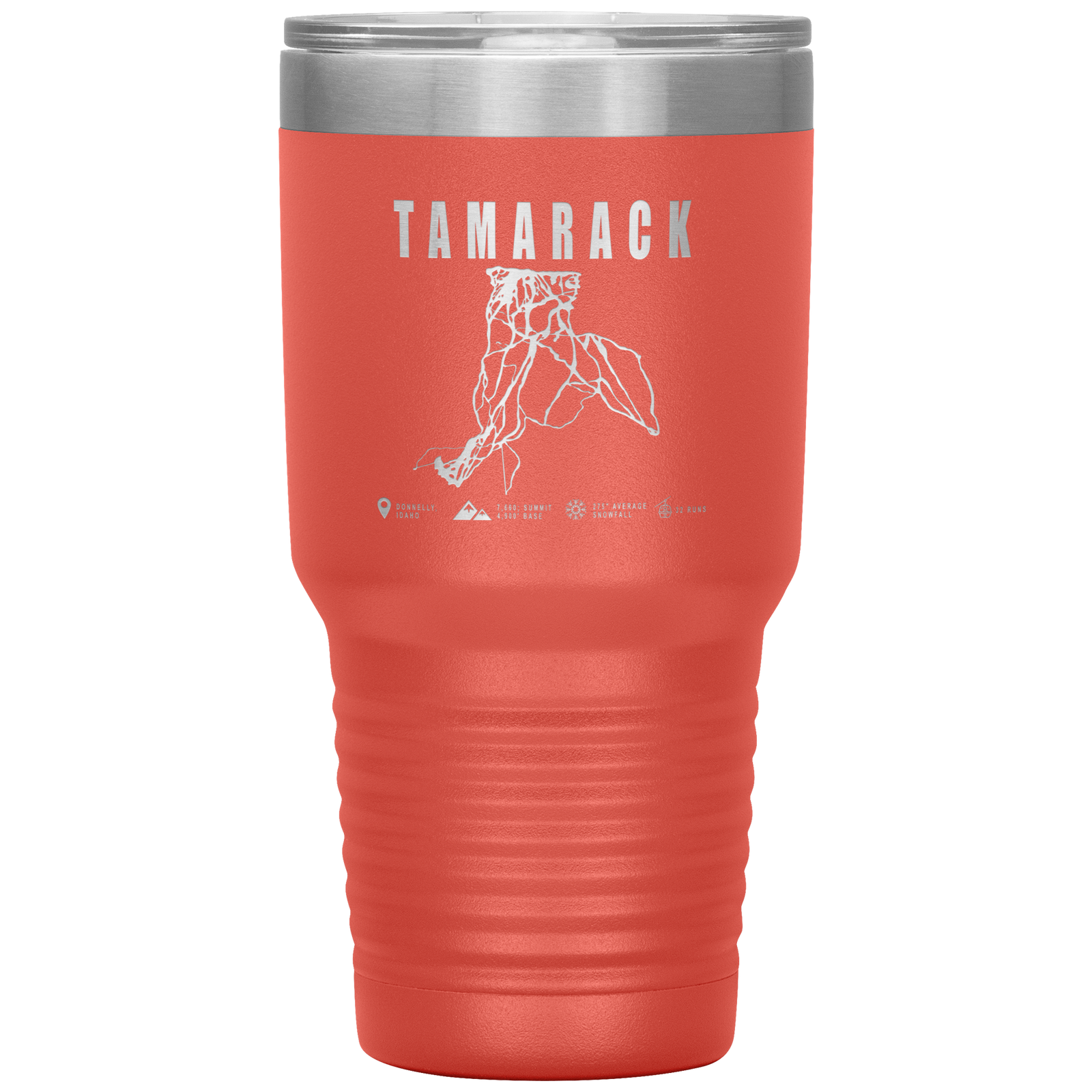 Tamarack Idaho Ski Trail Map 30oz Tumbler - Powderaddicts