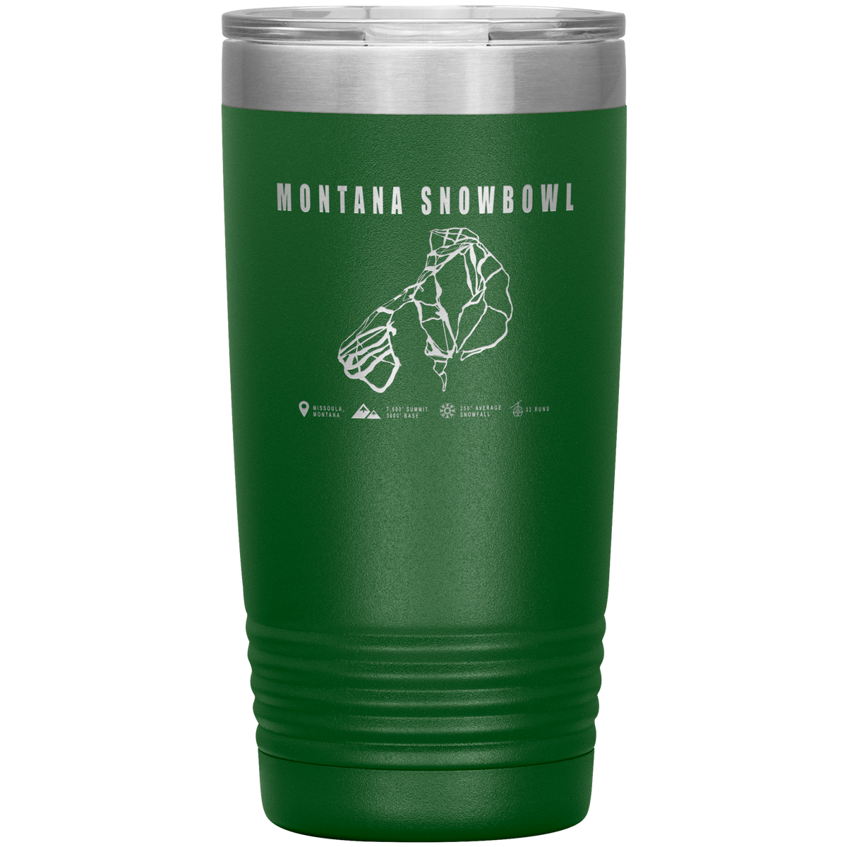 Montana Snowbowl, Montana Ski Trail Map 20oz Tumbler - Powderaddicts