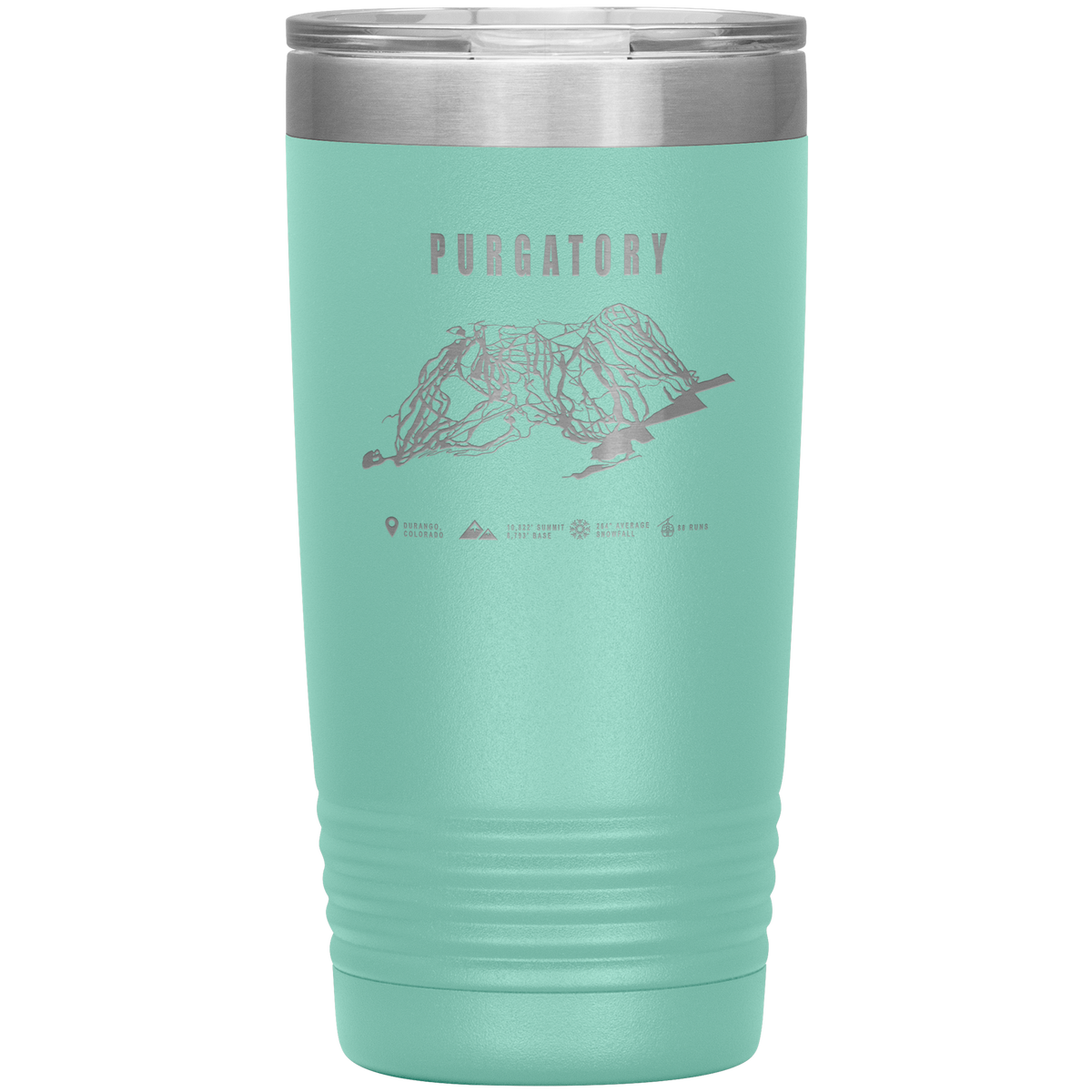Purgatory Colorado Ski Trail Map 20oz Tumbler - Powderaddicts