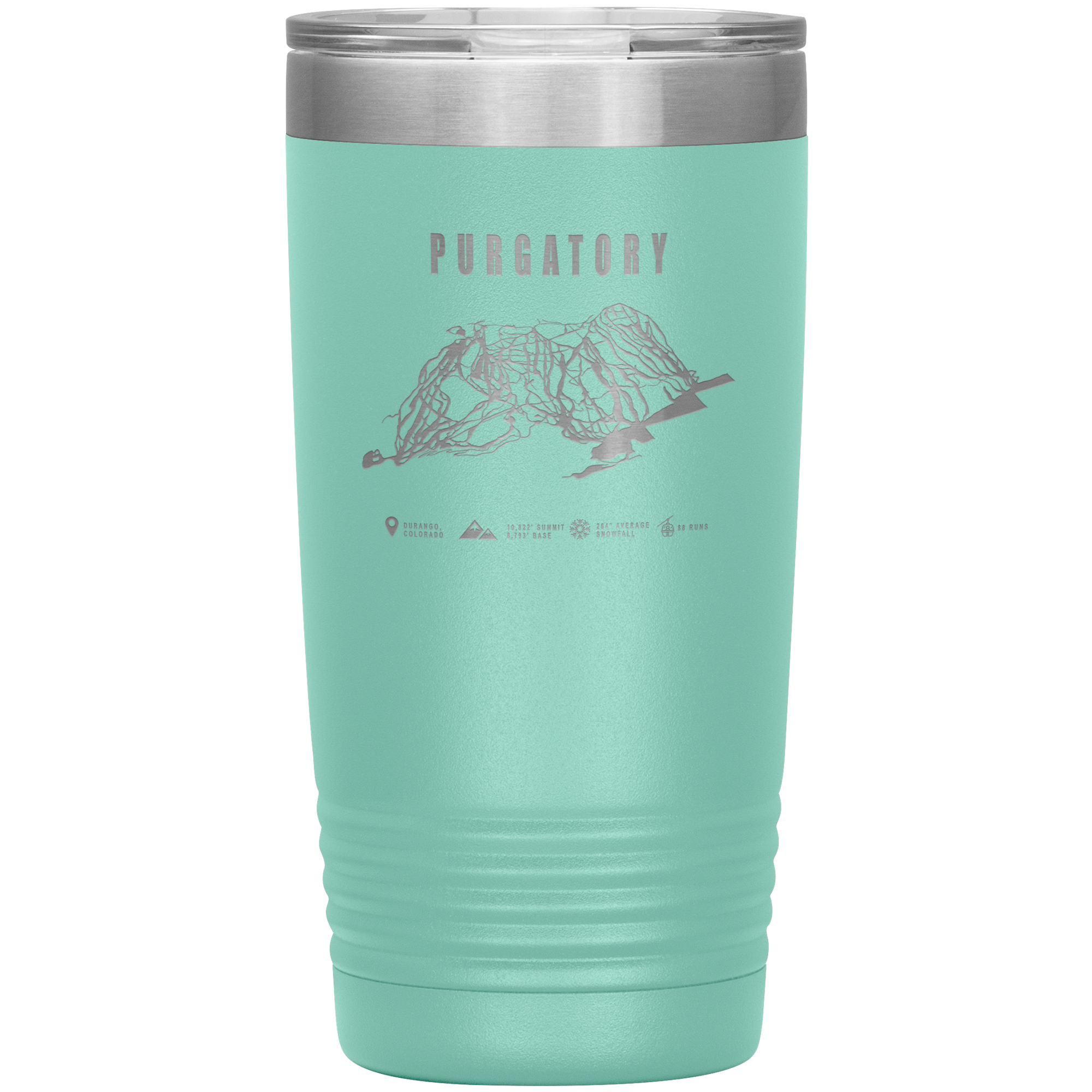 Purgatory Colorado Ski Trail Map 20oz Tumbler - Powderaddicts