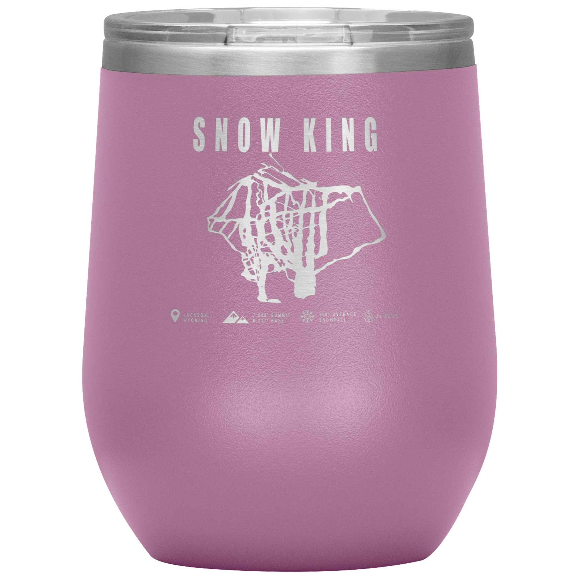 Snow King Wyoming Ski Trail Map Wine 12oz Tumbler - Powderaddicts