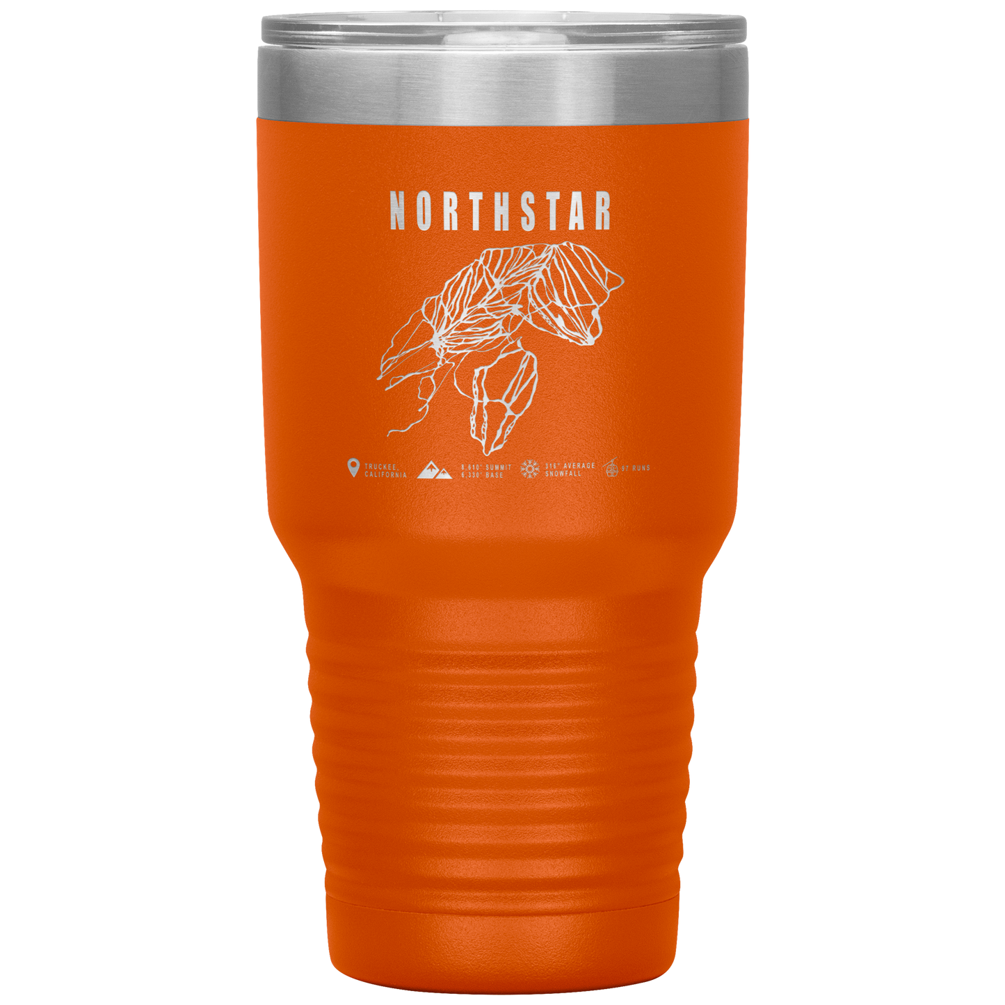 Northstar, California Ski Trail Map 30oz Tumbler - Powderaddicts