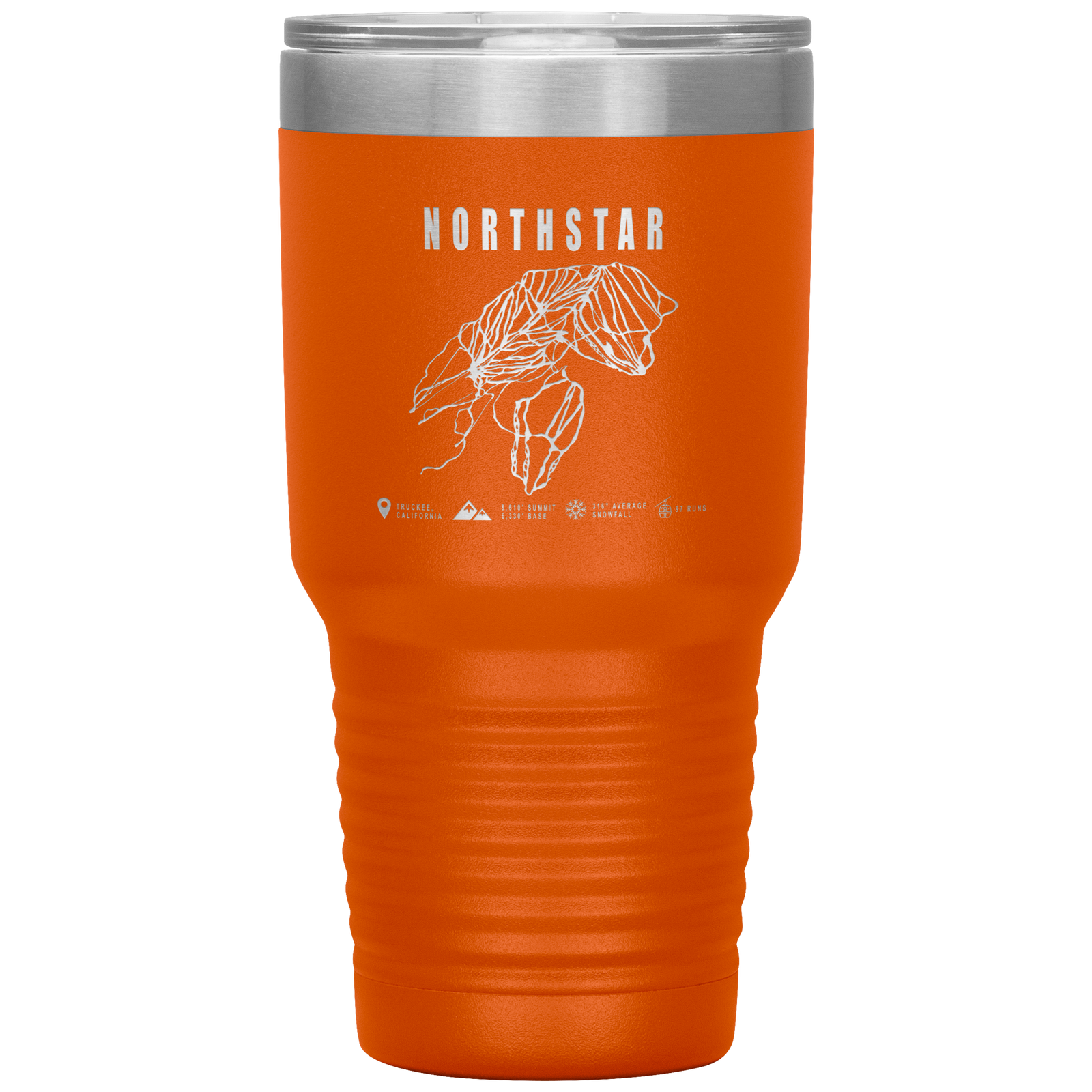 Northstar, California Ski Trail Map 30oz Tumbler - Powderaddicts