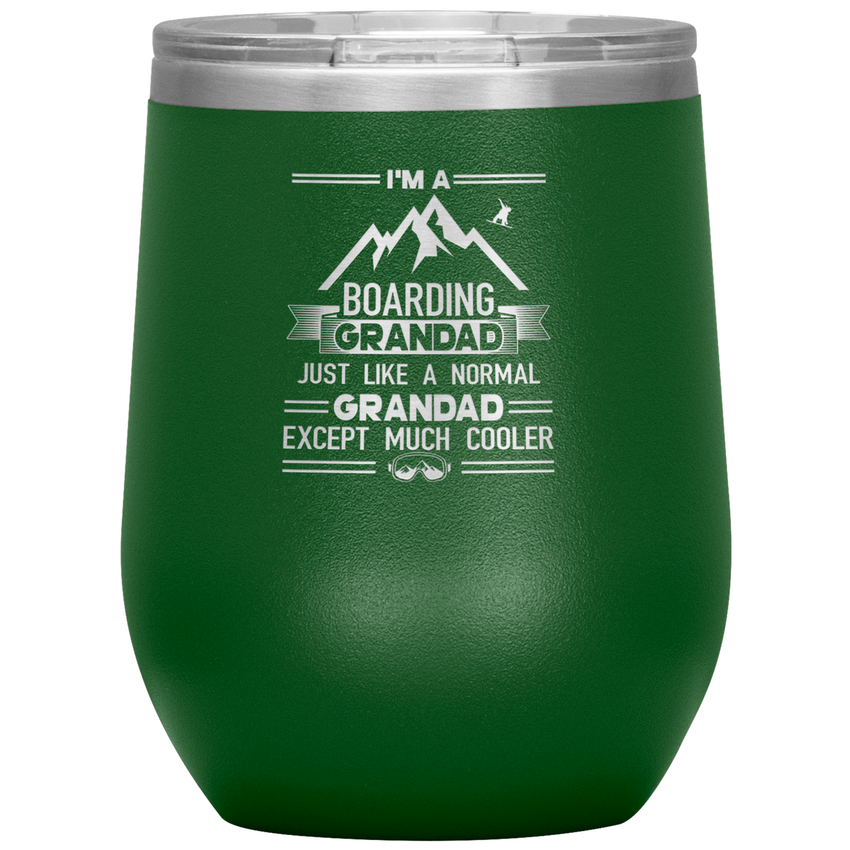 I'm A Boarding Grandad Wine 12oz Tumbler - Powderaddicts