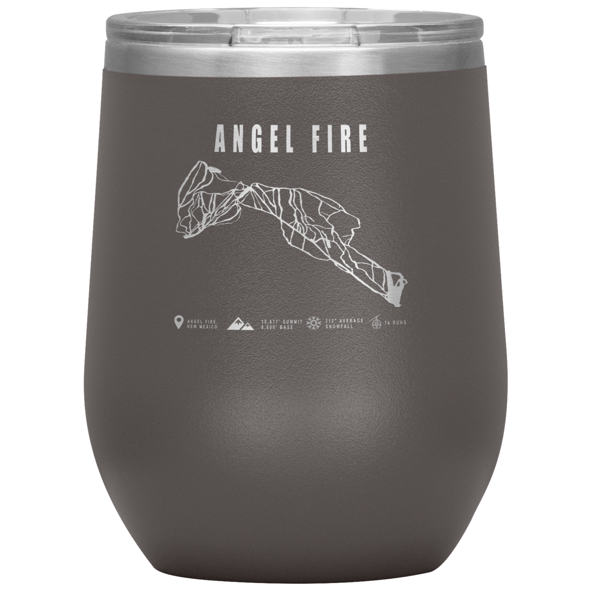 Angel Fire, New Mexico Ski Trail Map Wine 12oz Tumbler - Powderaddicts