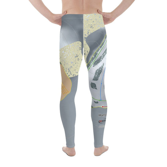 Hanson Hills, Michigan Ski Trail Map Men's Base Layer Bottom - Powderaddicts
