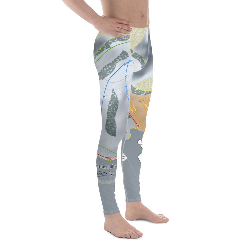 Hanson Hills, Michigan Ski Trail Map Men's Base Layer Bottom - Powderaddicts