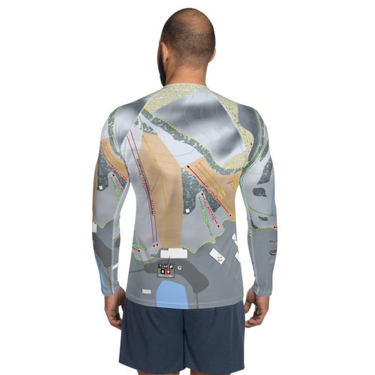Hanson Hills, Michigan Ski Trail Map Men's Base Layer Top - Powderaddicts