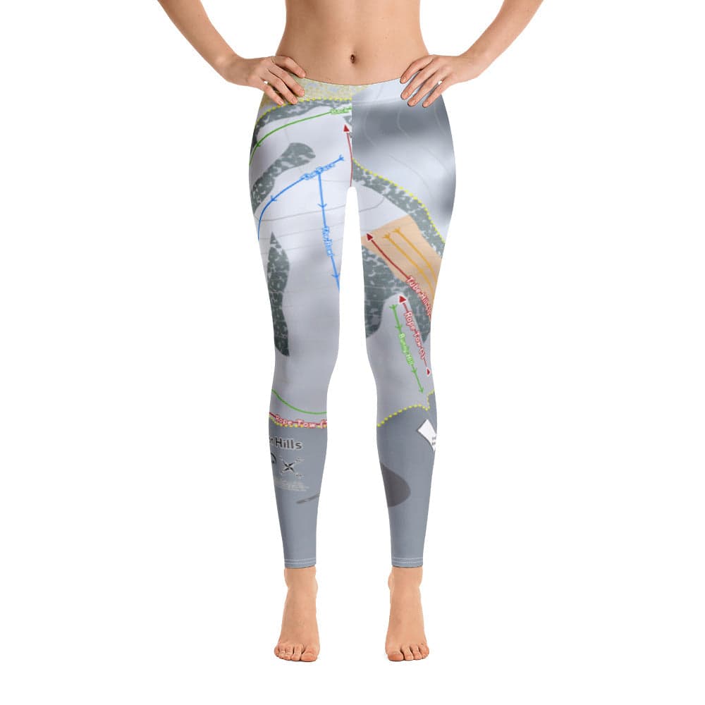 Hanson Hills, Michigan Ski Trail Map Women's Base Layer Bottom - Powderaddicts