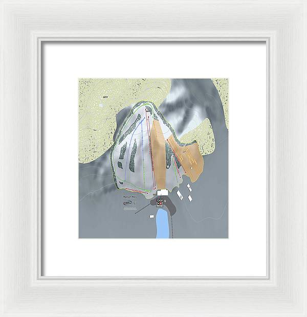 Hanson Hills Ski Trail Map - Framed Print - Powderaddicts