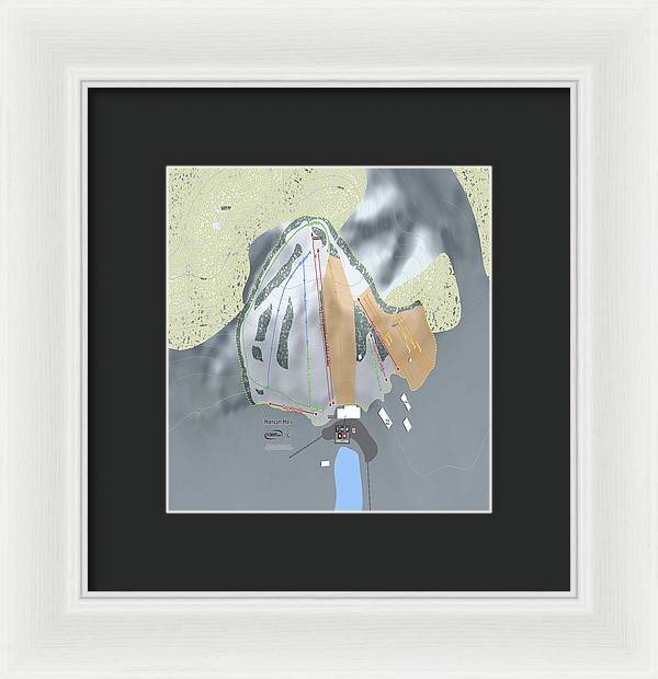Hanson Hills Ski Trail Map - Framed Print - Powderaddicts