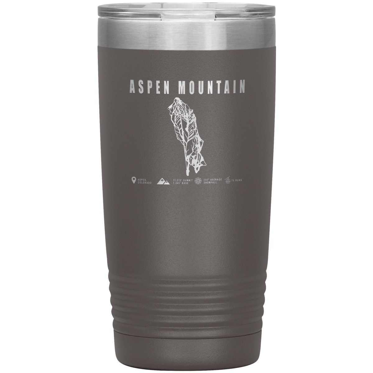 Aspen Mountain Colorado Ski Trail Map 20oz Tumbler - Powderaddicts