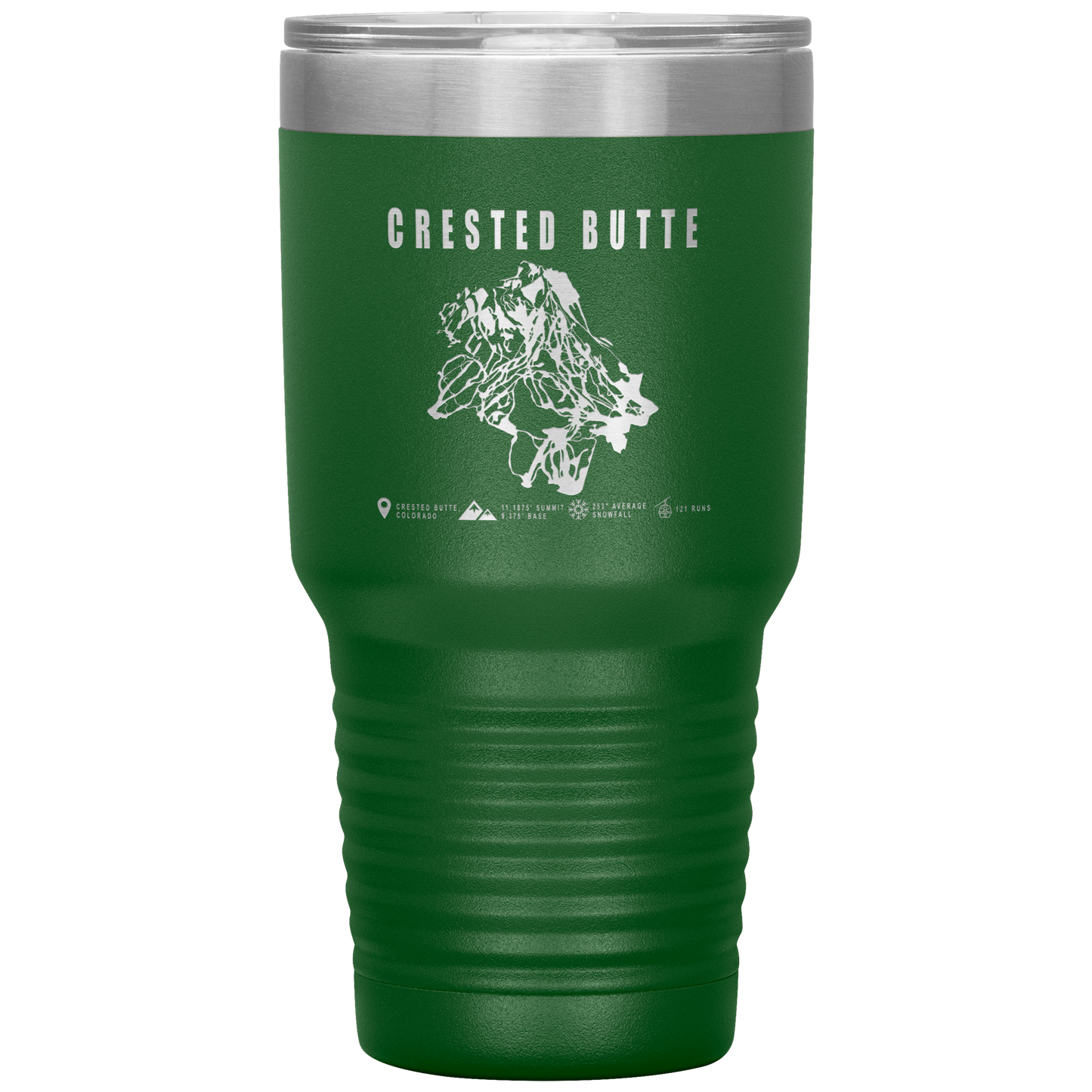 Crested Butte Colorado Ski Trail Map 30oz Tumbler - Powderaddicts