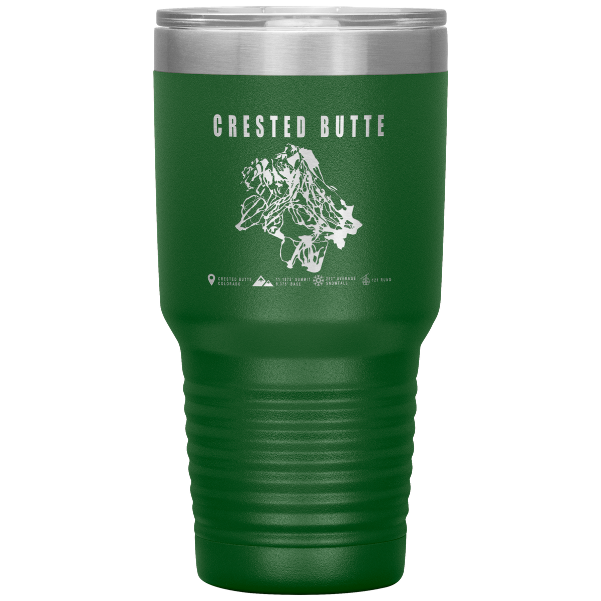 Crested Butte Colorado Ski Trail Map 30oz Tumbler - Powderaddicts