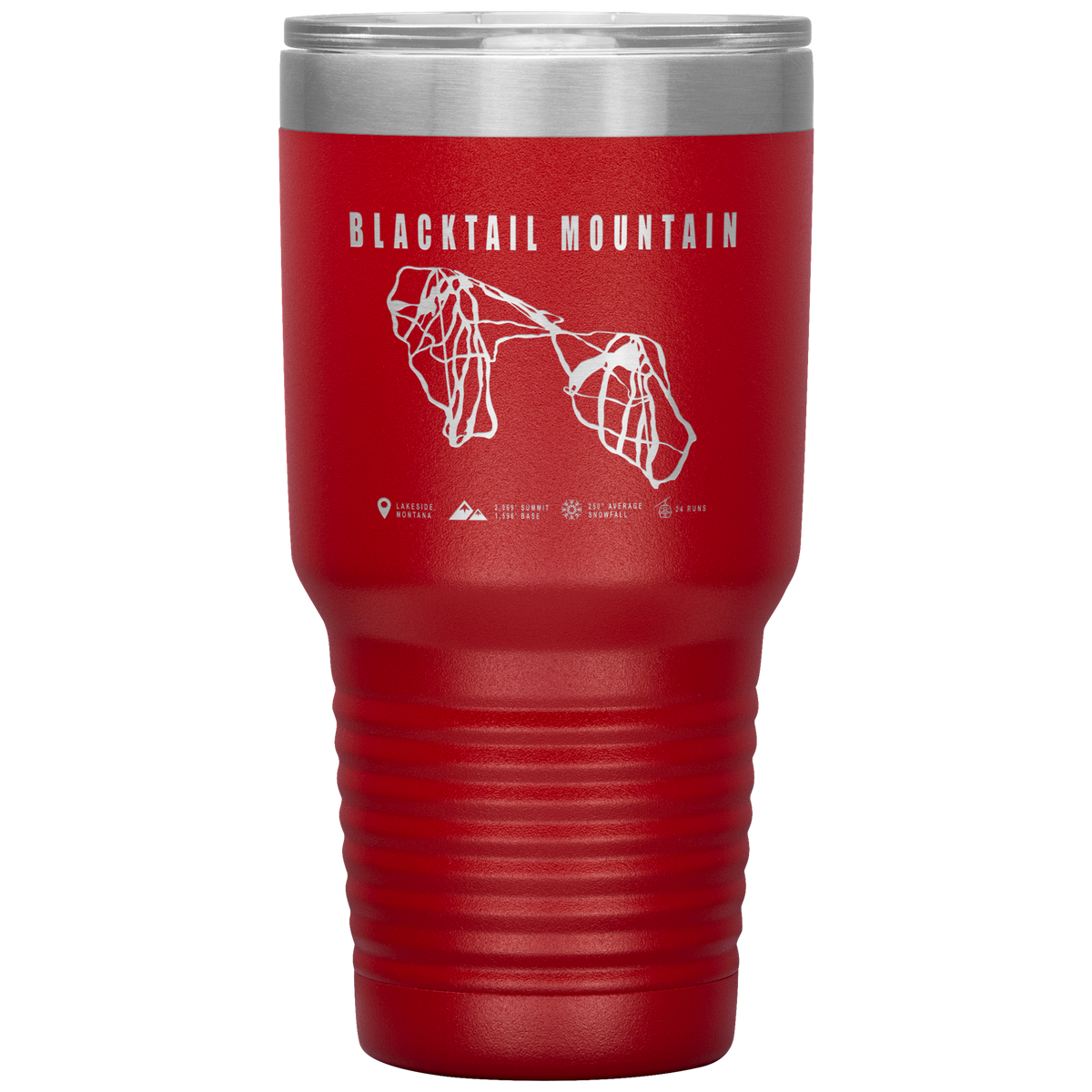 Blacktail Mountain Montana Ski Trail Map 30oz Tumbler - Powderaddicts