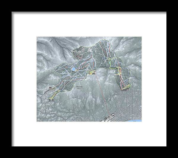 Heavenly Ski Trail Map - Framed Print - Powderaddicts