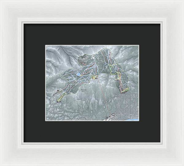 Heavenly Ski Trail Map - Framed Print - Powderaddicts