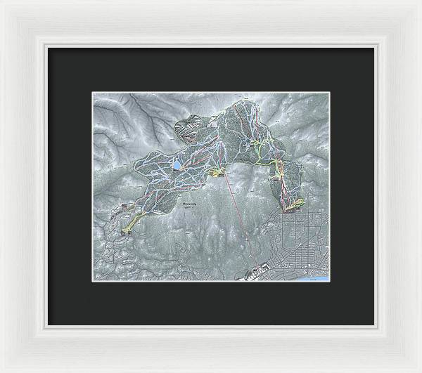 Heavenly Ski Trail Map - Framed Print - Powderaddicts