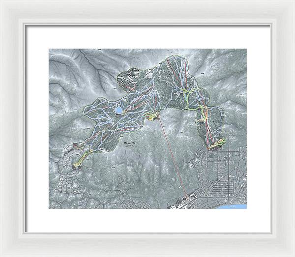 Heavenly Ski Trail Map - Framed Print - Powderaddicts