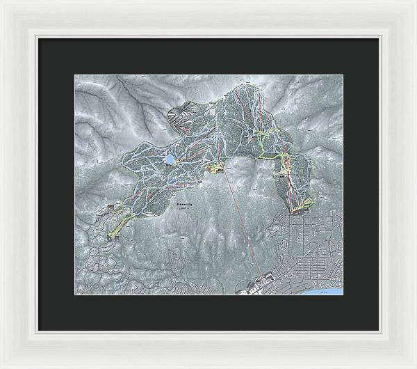 Heavenly Ski Trail Map - Framed Print - Powderaddicts