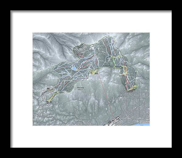 Heavenly Ski Trail Map - Framed Print - Powderaddicts