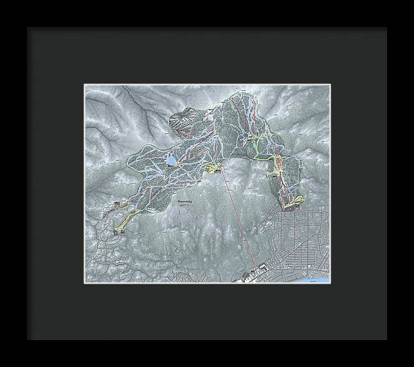 Heavenly Ski Trail Map - Framed Print - Powderaddicts