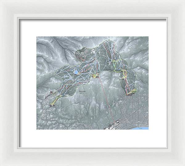 Heavenly Ski Trail Map - Framed Print - Powderaddicts