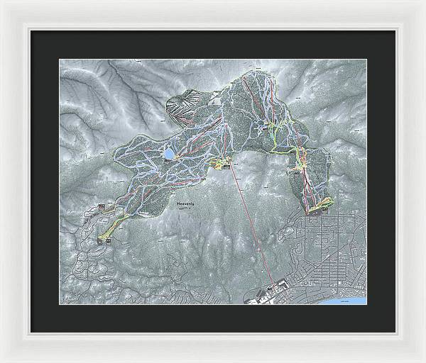 Heavenly Ski Trail Map - Framed Print - Powderaddicts