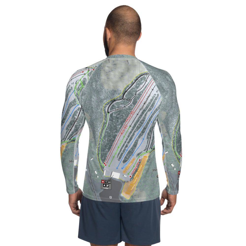 Hermon Mountain, Maine Ski Trail Map Men's Base Layer Top - Powderaddicts