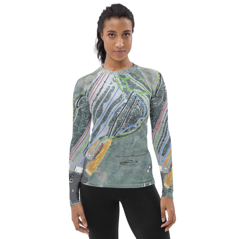 Hermon Mountain, Maine Ski Trail Map Women's Base Layer Top