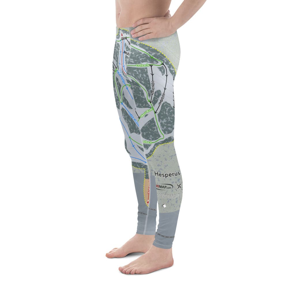 Hesperus, Colorado Ski Trail Map Men&#39;s Base Layer Bottom - Powderaddicts