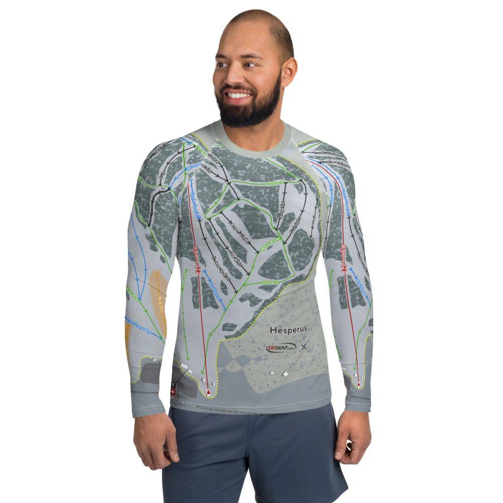 Hesperus, Colorado Ski Trail Map Men's Base Layer Top - Powderaddicts