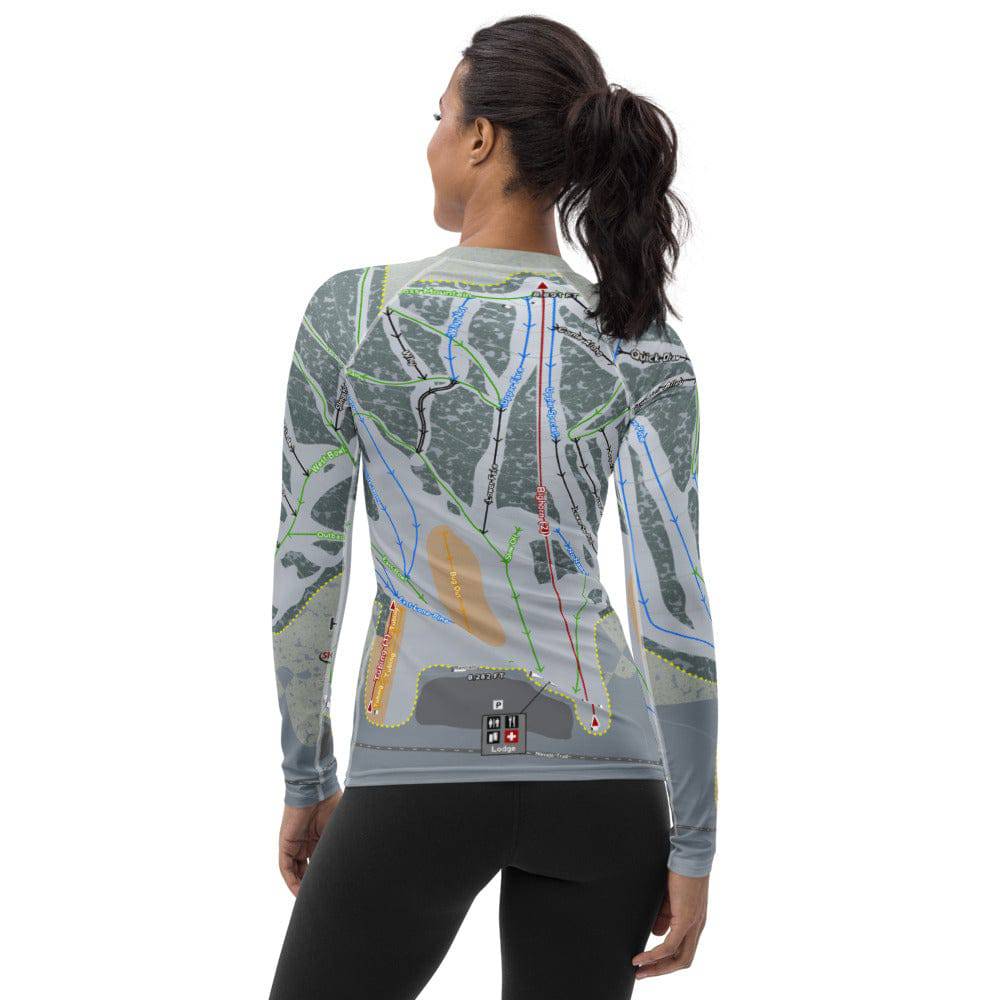 Hesperus, Colorado Ski Trail Map Women&#39;s Base Layer Top - Powderaddicts