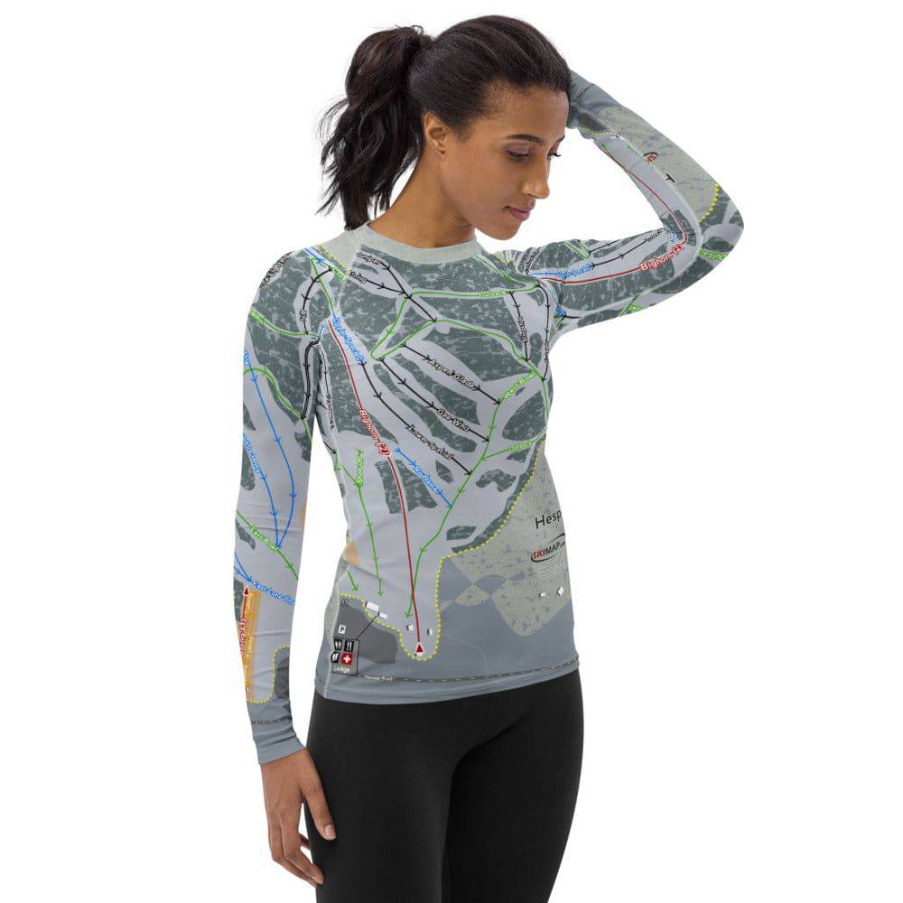 Hesperus, Colorado Ski Trail Map Women's Base Layer Top - Powderaddicts