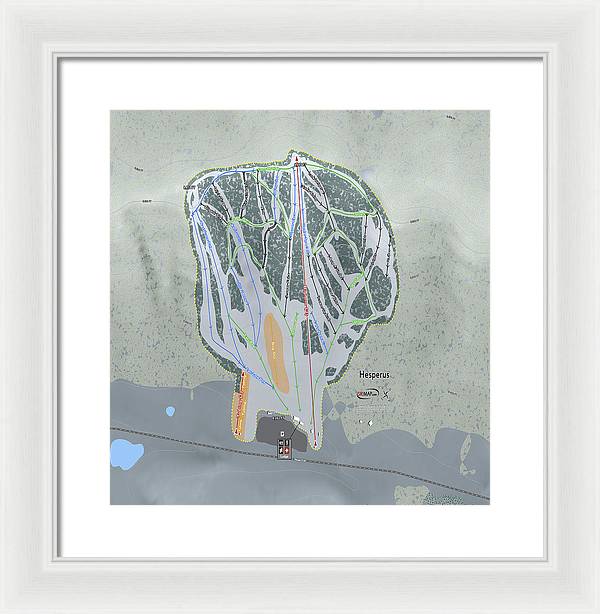 Hesperus Ski Trail Map - Framed Print - Powderaddicts
