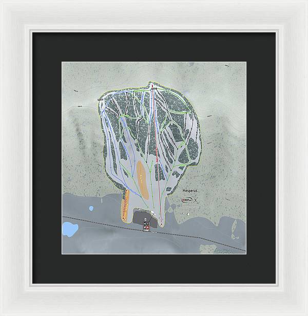 Hesperus Ski Trail Map - Framed Print - Powderaddicts
